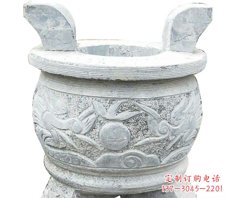 大同精美仿古三足香炉石雕
