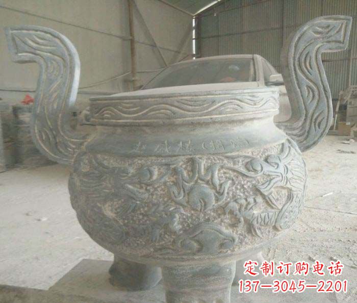 大同青铜仿古三足香炉石雕