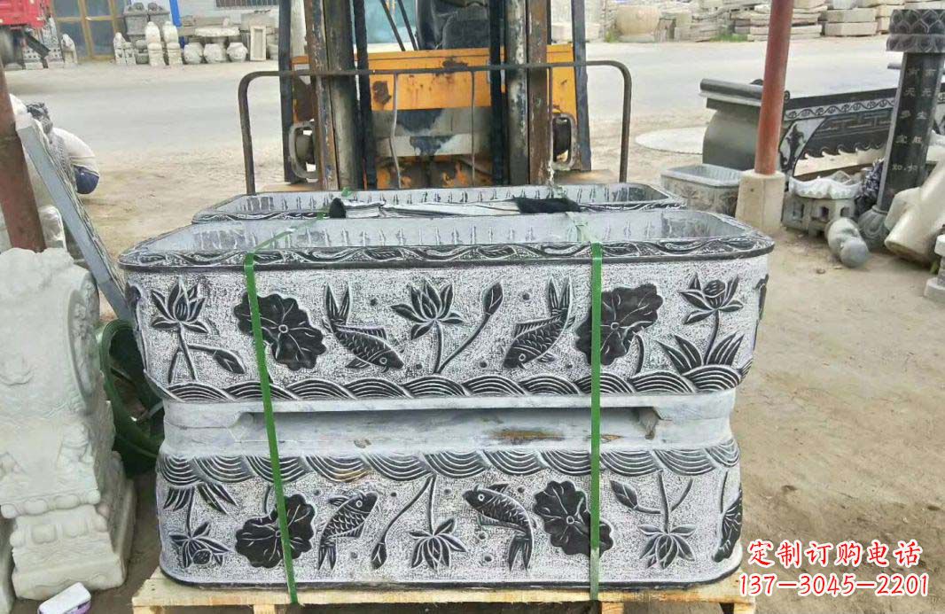 大同精美古典仿古石水缸雕塑