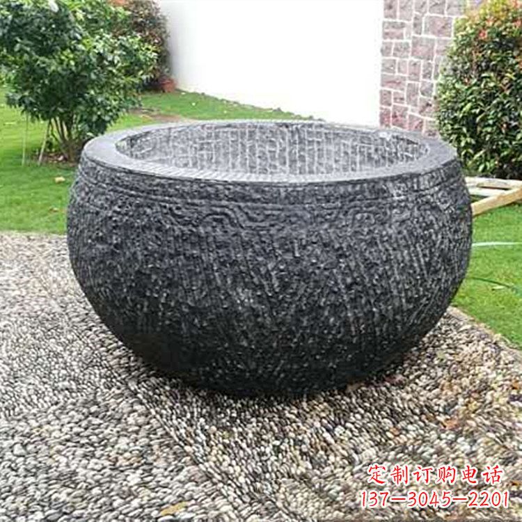 大同仿古石雕水缸,精雕细琢别具一格