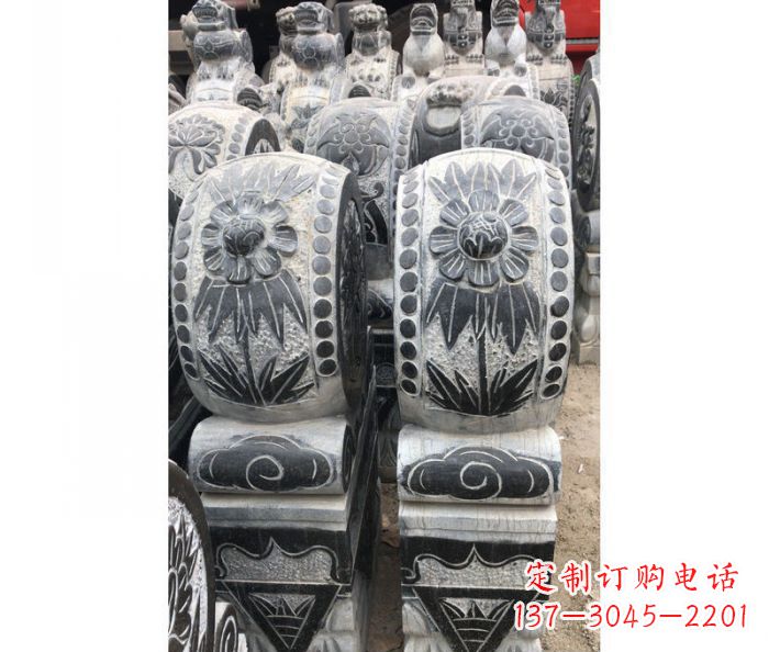 大同仿古石门墩镇宅抱鼓石雕塑