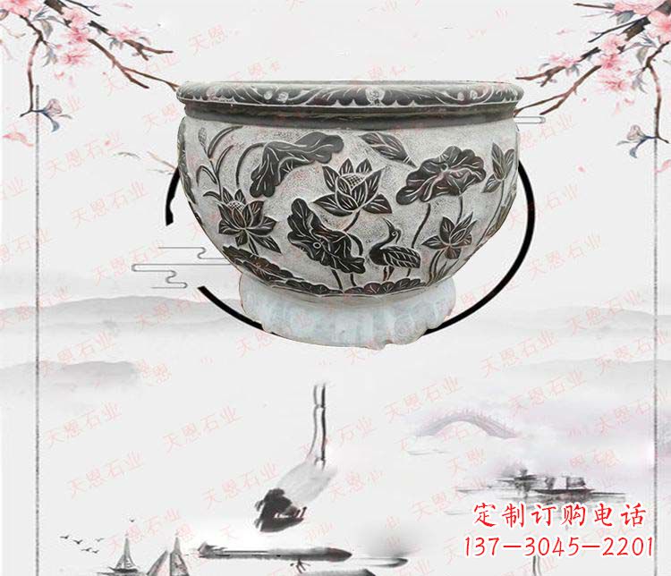 大同仿古石水缸石浮雕石雕