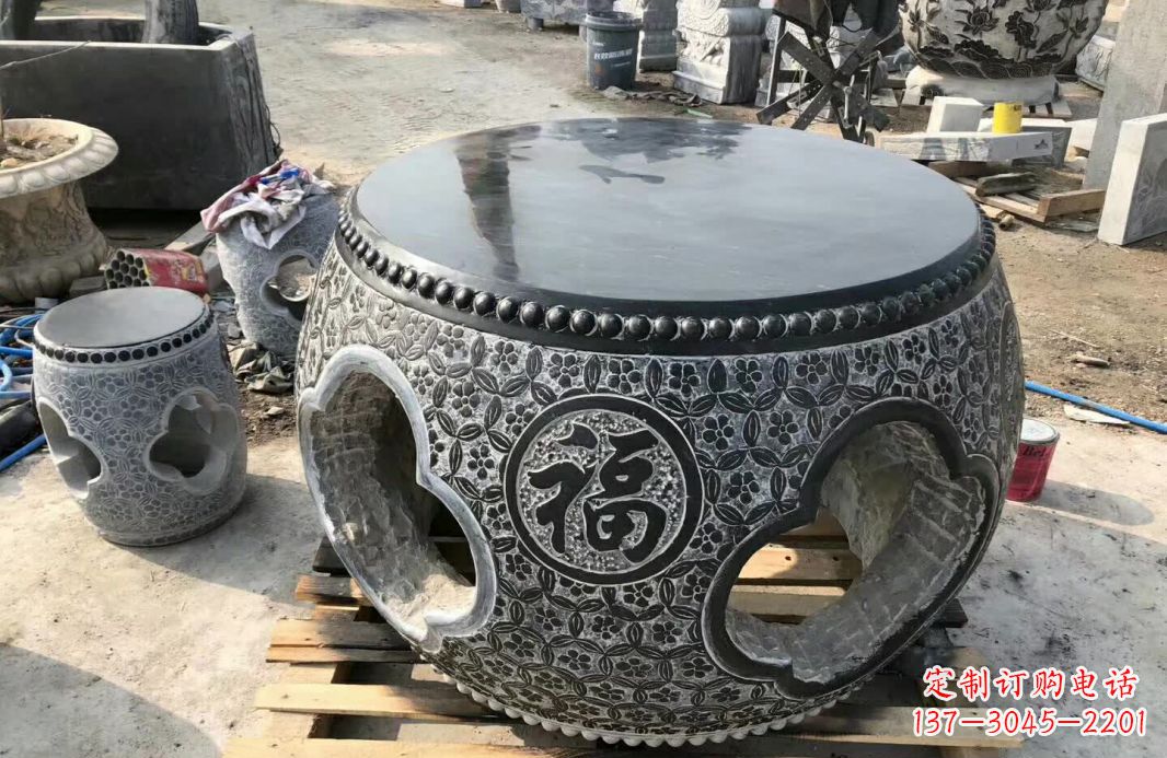 大同中领雕塑 | 精美仿古石桌凳雕塑