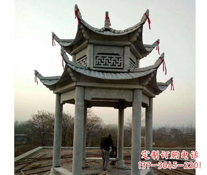 大同仿古双层石雕凉亭