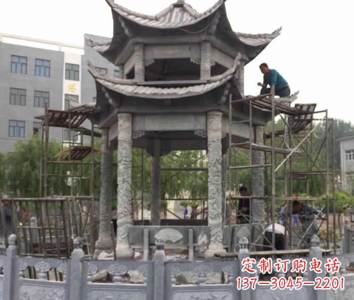 大同仿古双层石雕凉亭