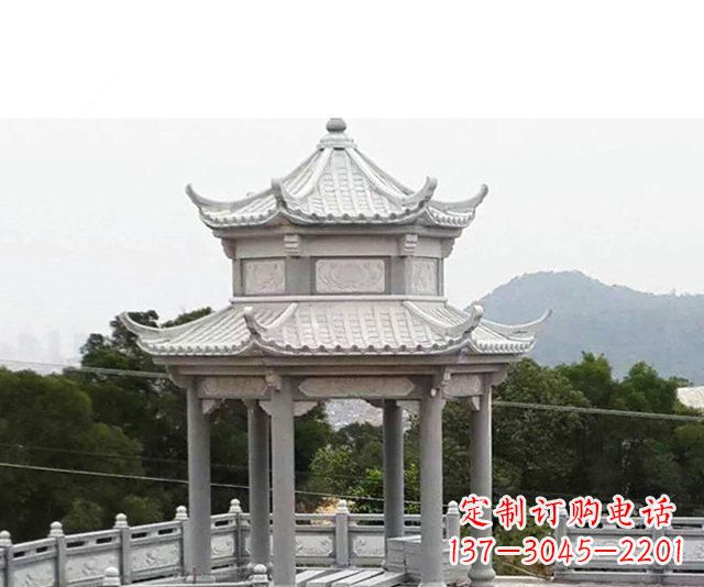 大同仿古双层石雕凉亭