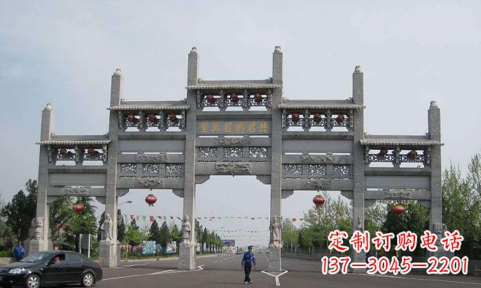 大同精美仿古石雕牌坊雕塑
