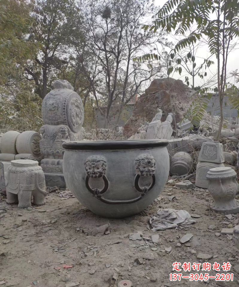 大同仿古石雕水缸雕塑