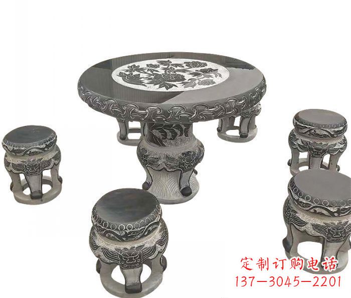 大同仿古圆形石桌凳