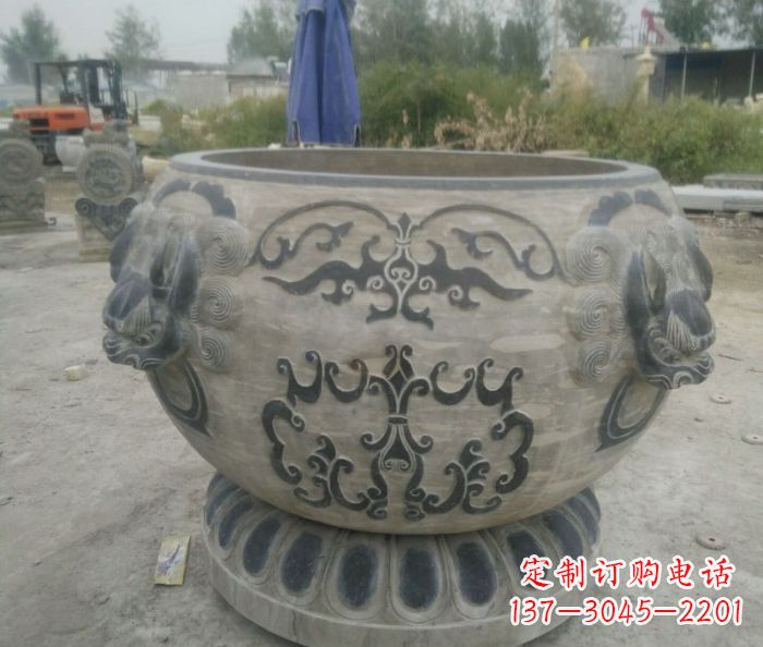 大同仿古圆形水缸石雕