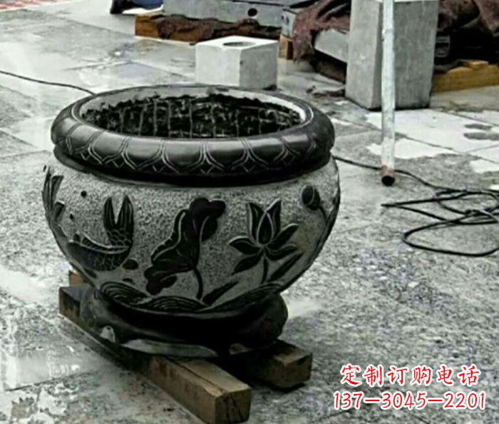 大同精美仿古招财水缸石雕