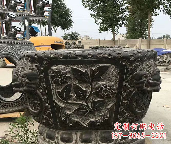 大同仿古招财水缸石雕 (3)