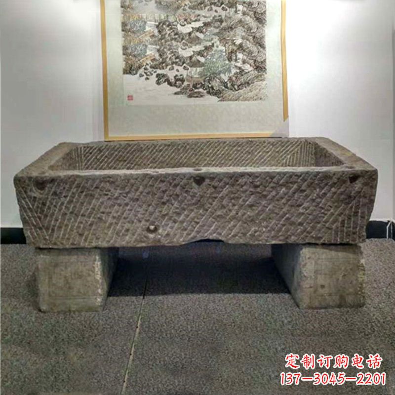 大同仿古做旧石槽雕塑