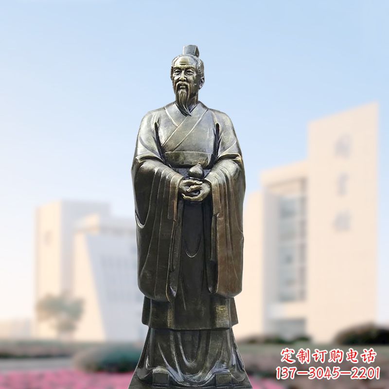 大同仿铜玻璃钢扁鹊雕塑