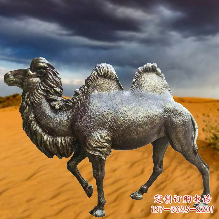 大同仿铜玻璃钢骆驼雕塑