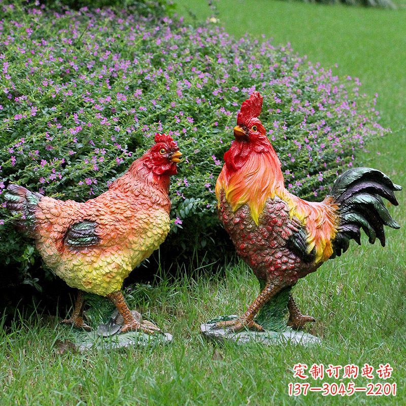 大同仿真公鸡母鸡农家院装饰雕塑