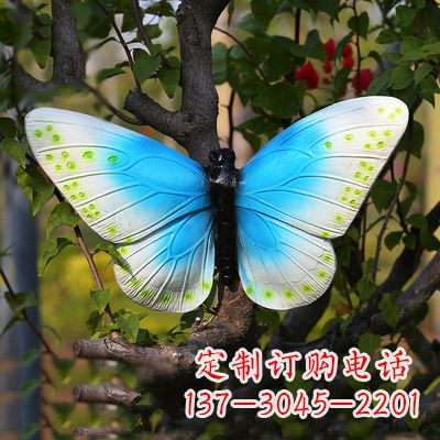 大同精致风韵,蓝白蝴蝶雕塑