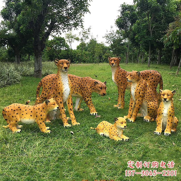 大同精美玻璃钢豹雕塑