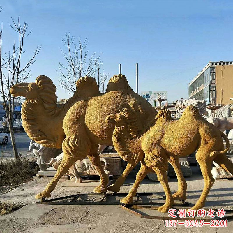 大同精美玻璃钢骆驼雕塑