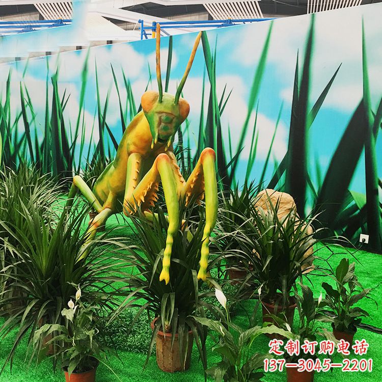 大同优雅螳螂玻璃钢雕塑