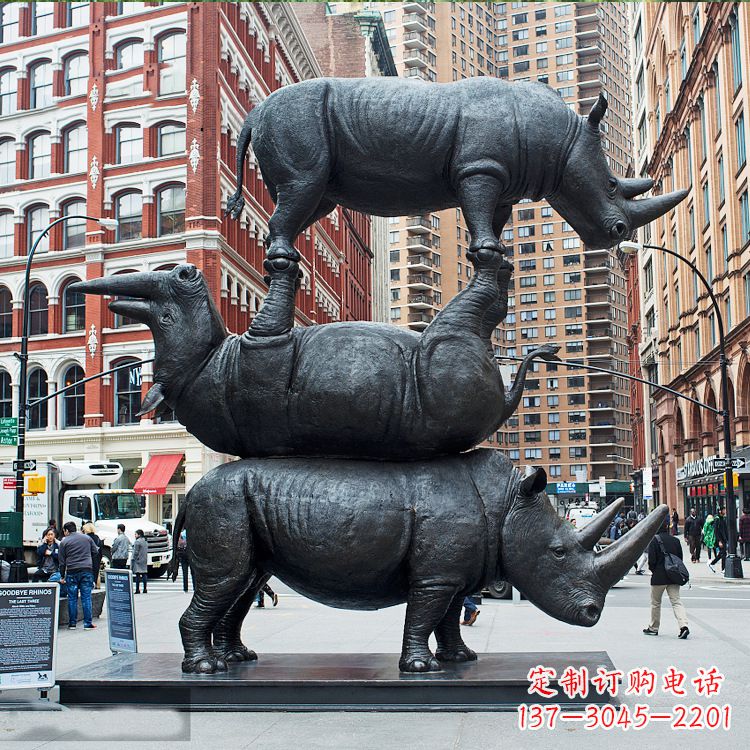 大同精美犀牛铜雕,城市街道创意装饰