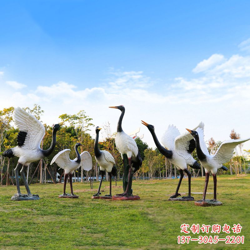 大同雕刻传统文化,精美仙鹤雕塑