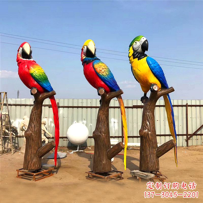 大同玻璃钢鹦鹉雕塑