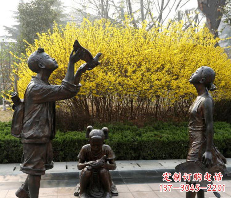大同精致可爱的儿童铜雕