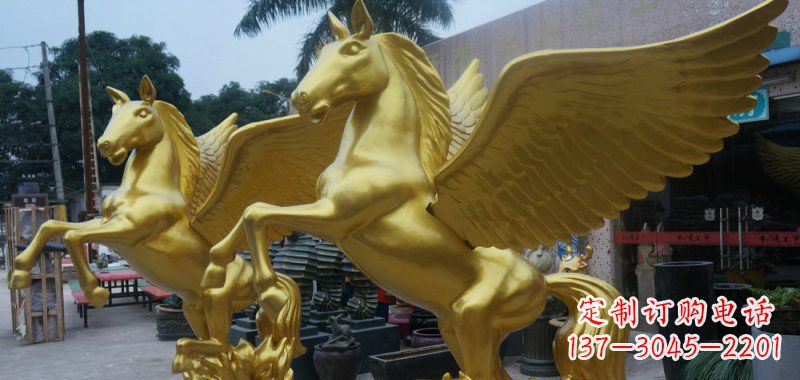 大同飞马玻璃钢仿铜动物雕塑