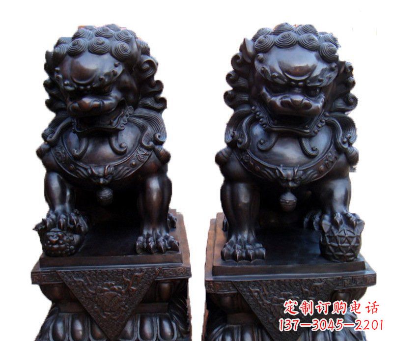 大同纯铜故宫狮子摆件雕塑