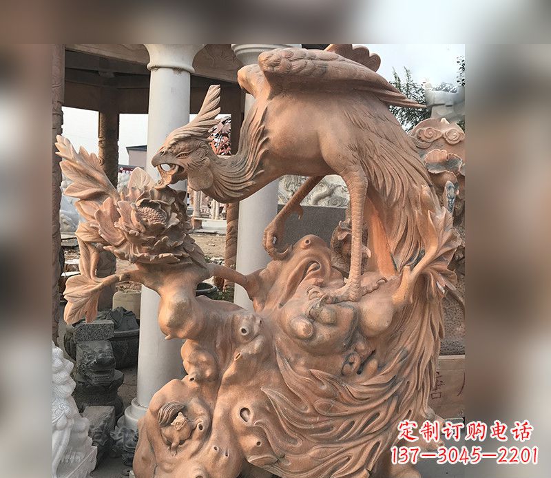 大同精美凤凰石雕