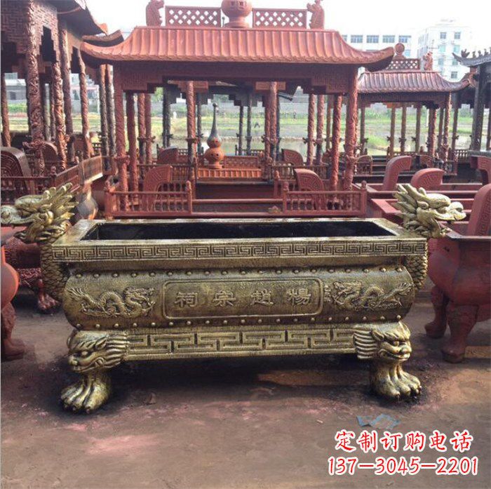 大同精美麒麟雕塑——浮雕铜香炉