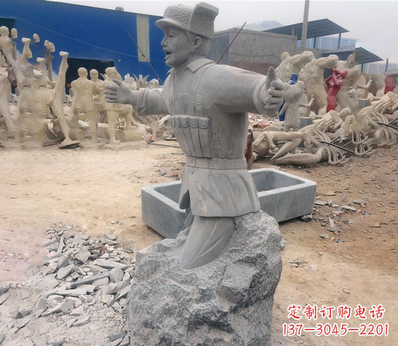 大同中领雕塑荣誉历史革命先驱黄继光石雕