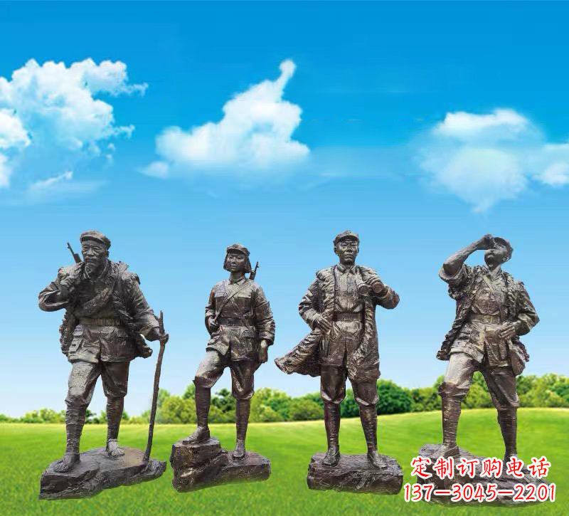 大同青铜雕刻-八路军战士雕塑