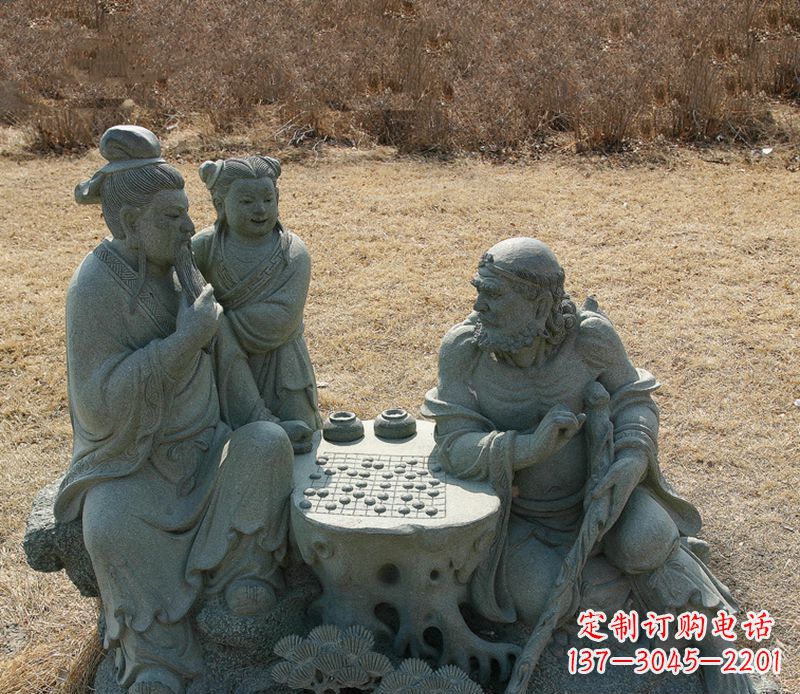 大同公园八仙下棋小品铜雕