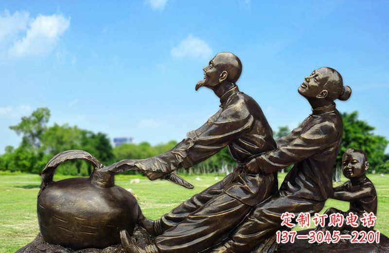 大同和谐之美,铜雕萝卜雕塑