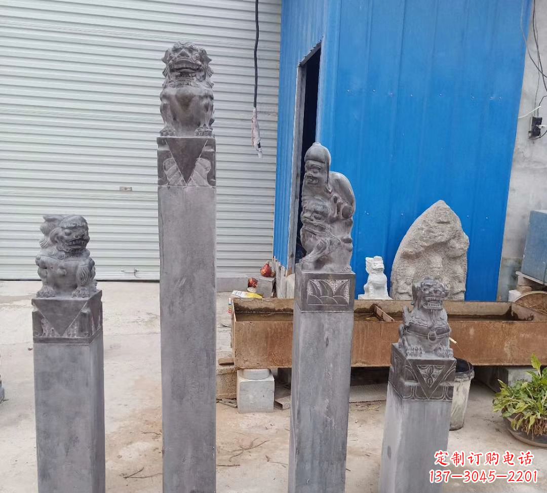 大同公园别墅仿古狮子拴马桩