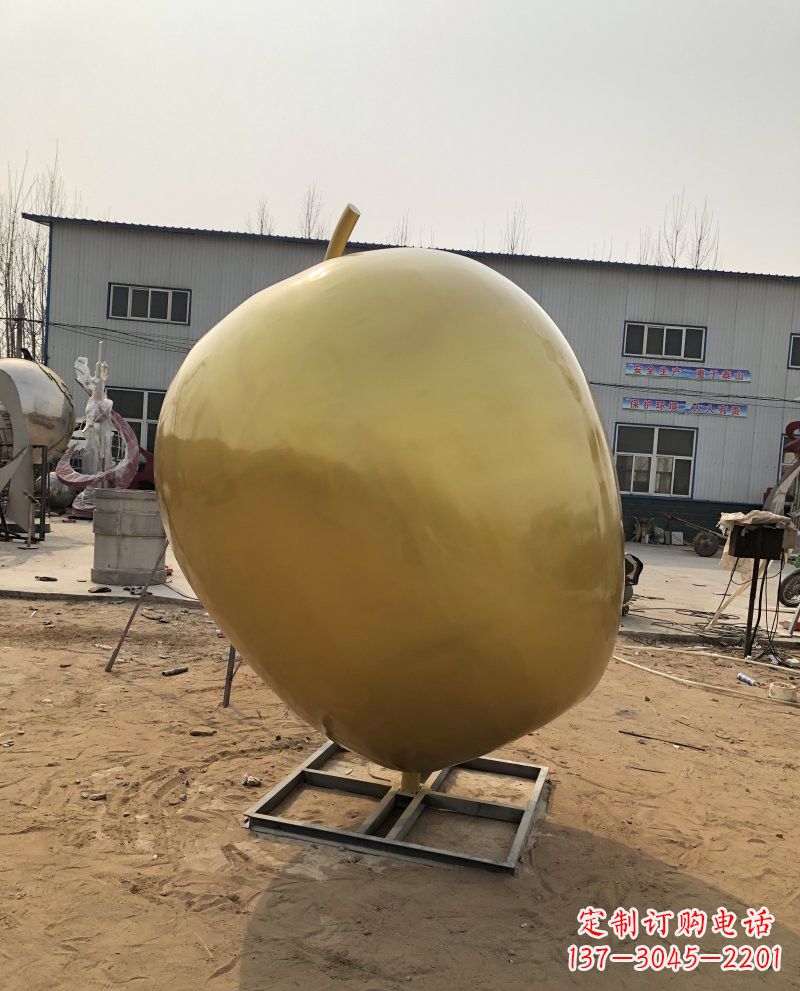 大同仿铜质苹果玻璃钢雕塑