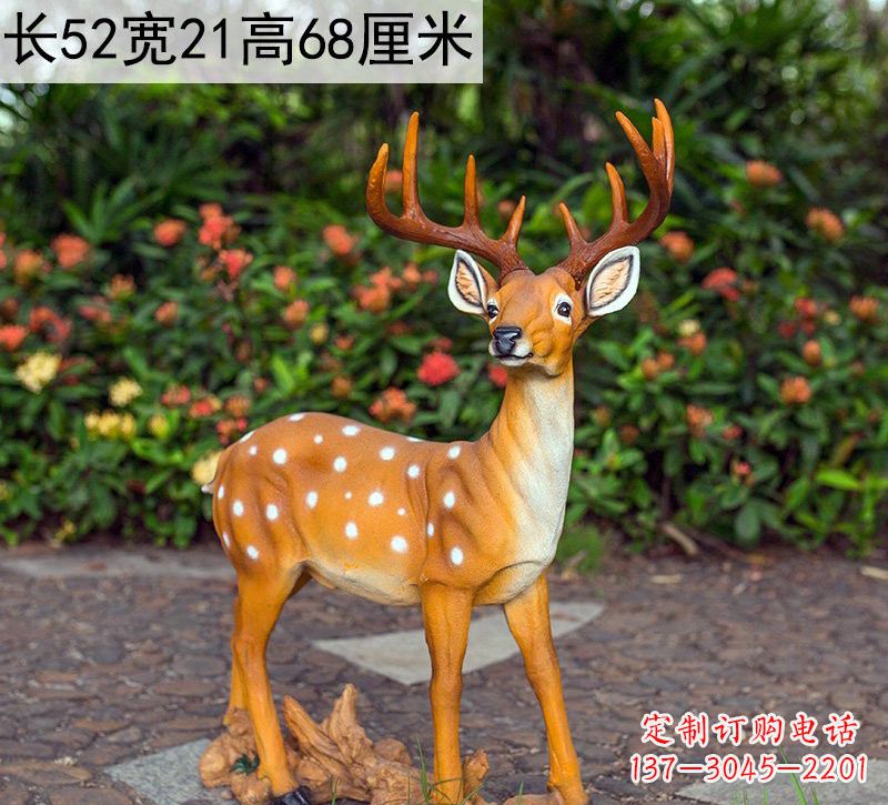 大同精美制作玻璃钢仿真梅花鹿雕塑