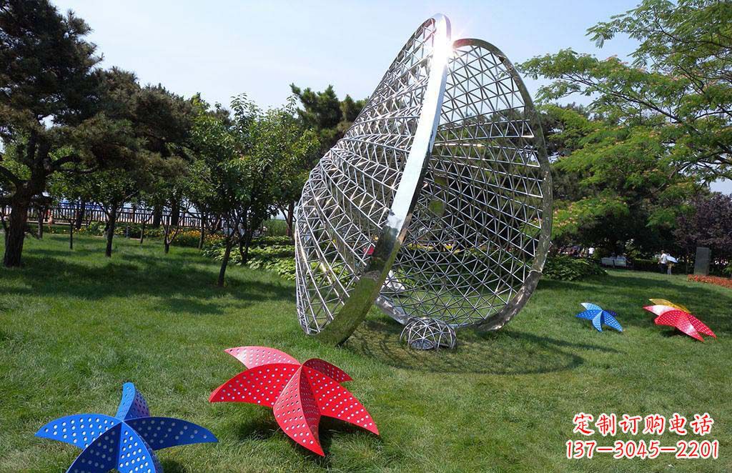大同精美不锈钢贝壳海星景观雕塑