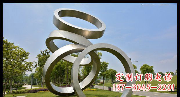 大同铭记匠心的不锈钢折叠圆环景观雕塑
