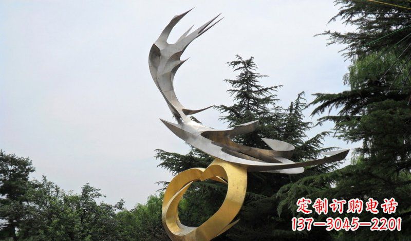 大同精美雕刻石膏抽象凤凰雕塑
