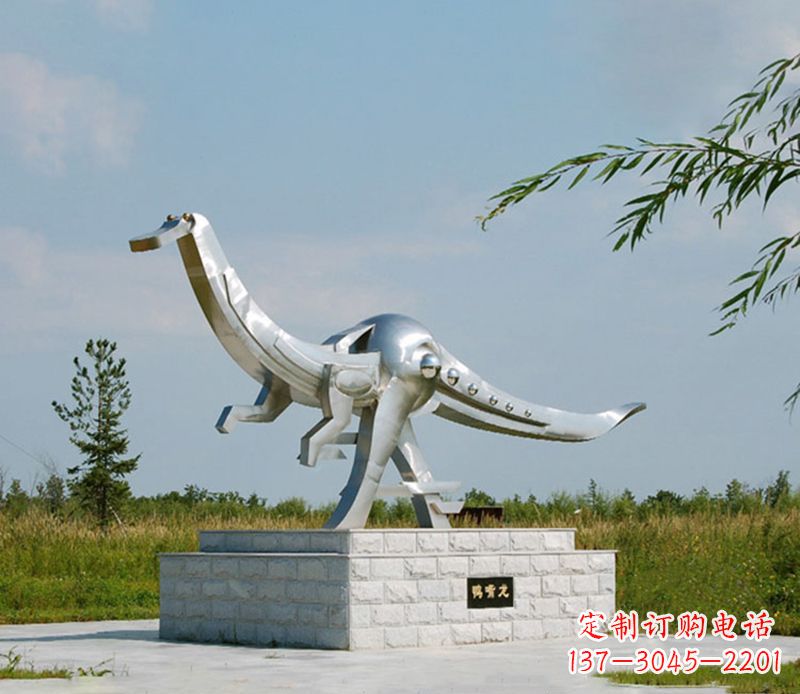 大同特大不锈钢抽象恐龙雕塑
