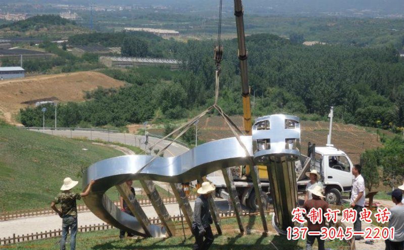 大同公园不锈钢大型竖琴景观雕塑