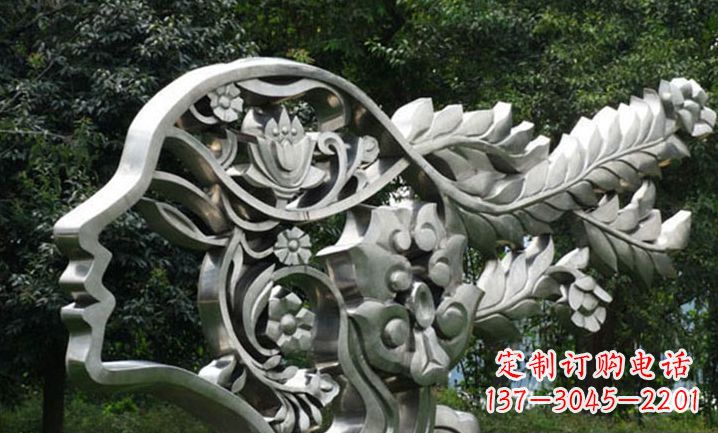 大同美丽如梦不锈钢美女雕塑