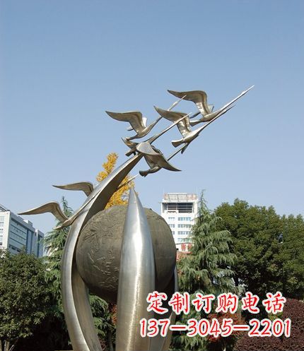 大同唯美 大雁不锈钢雕塑