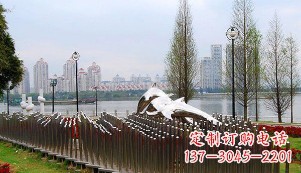 大同动物主题不锈钢海豚雕塑