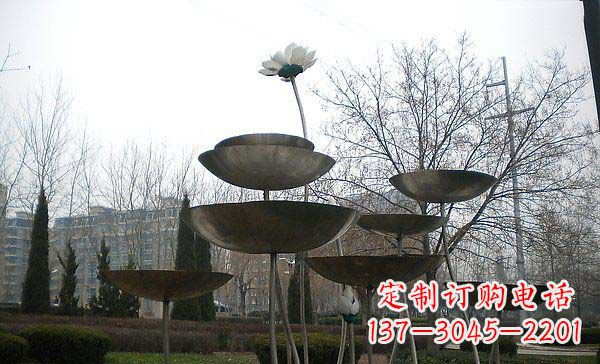 大同中领雕塑定制不锈钢荷花景观雕塑