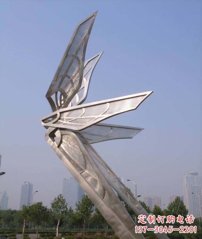大同大型不锈钢蝴蝶翅膀雕塑