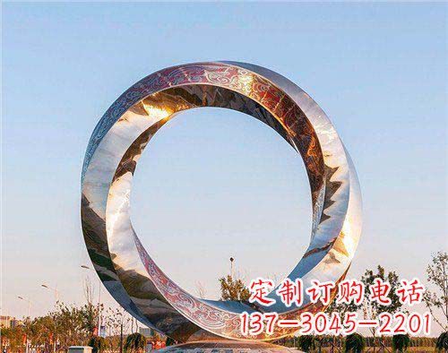 大同精美的不锈钢圆环景观雕塑